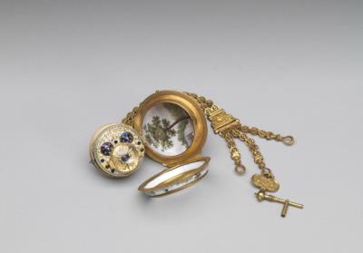 图片[3]-Gilt bronze pocket watch with painted enamels, London, 18th century-China Archive